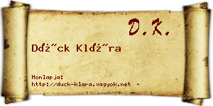 Dück Klára névjegykártya