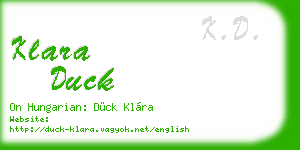 klara duck business card
