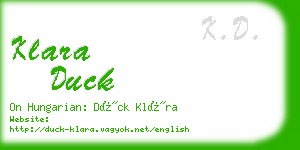 klara duck business card